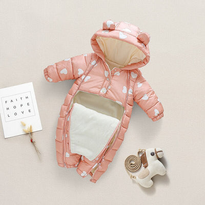 Cozy Winter Hooded Baby Jumpsuit