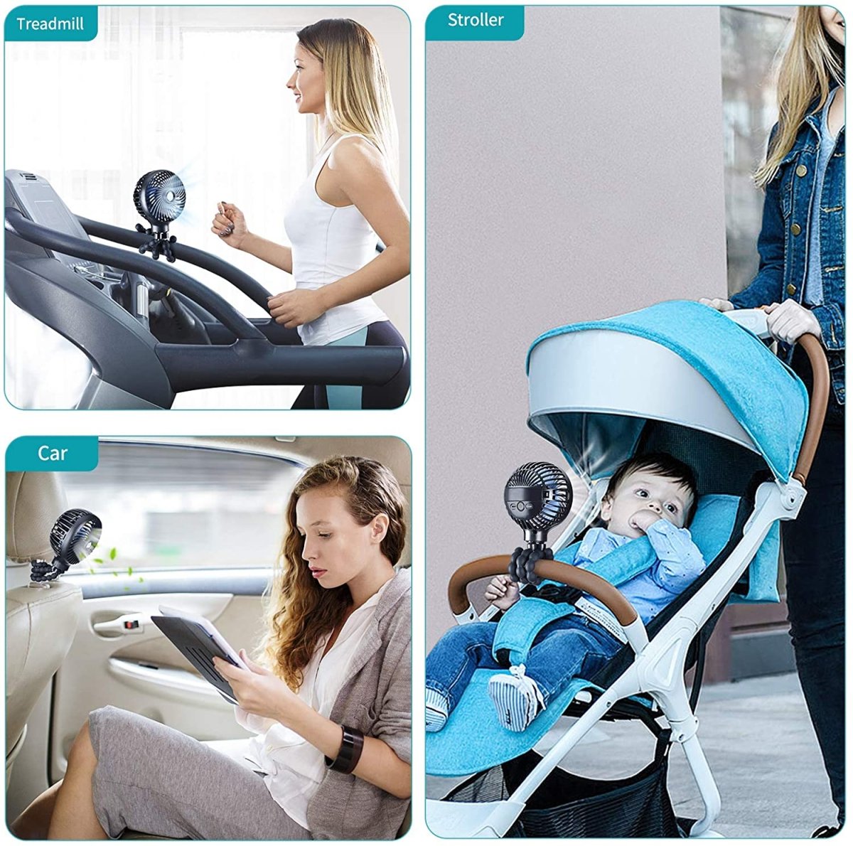 Baby Stroller Fan – 3-Speed Adjustable Cooling Fan